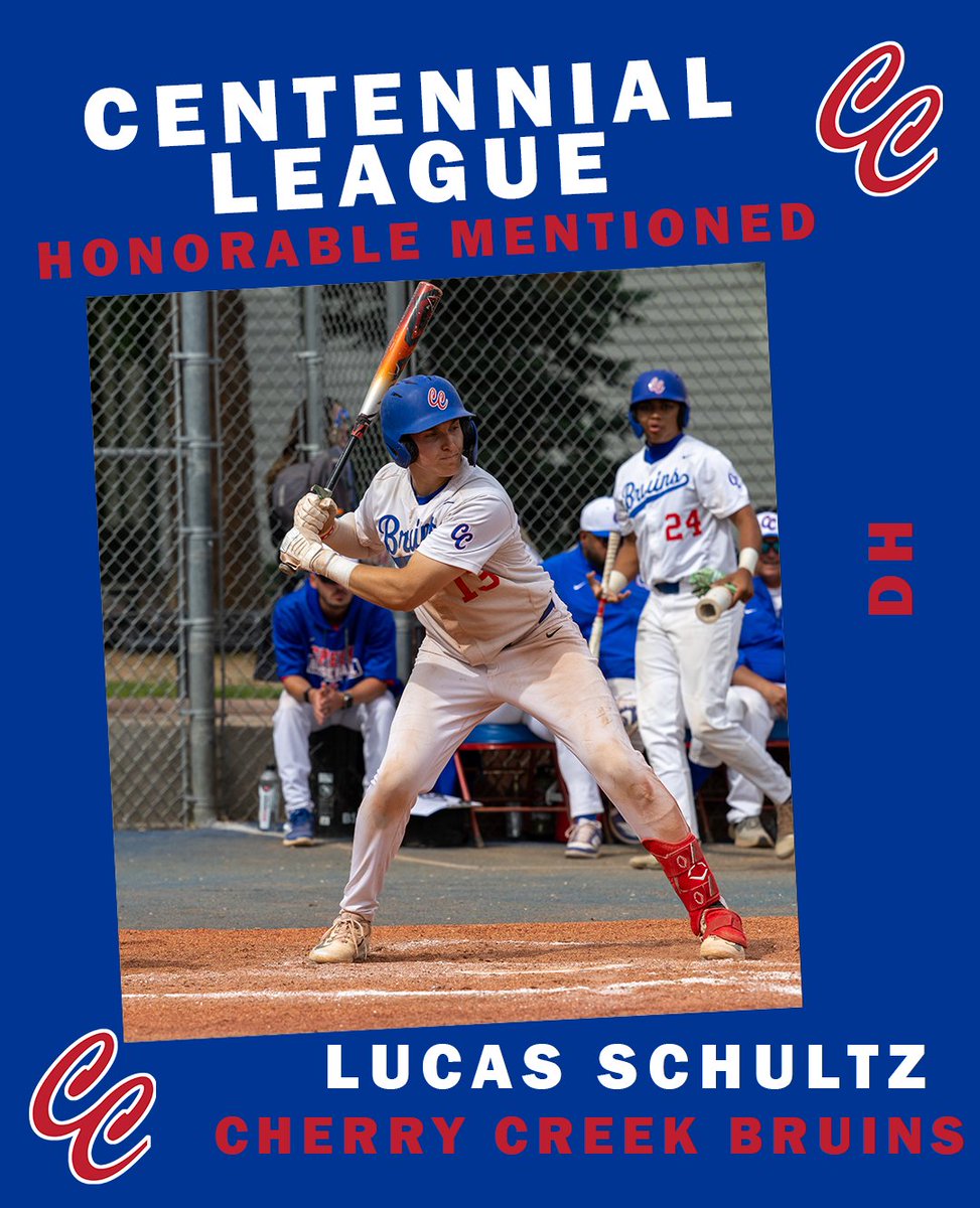 Congratulations to Lucas Schultz on his Centennial League Honorable Mention award