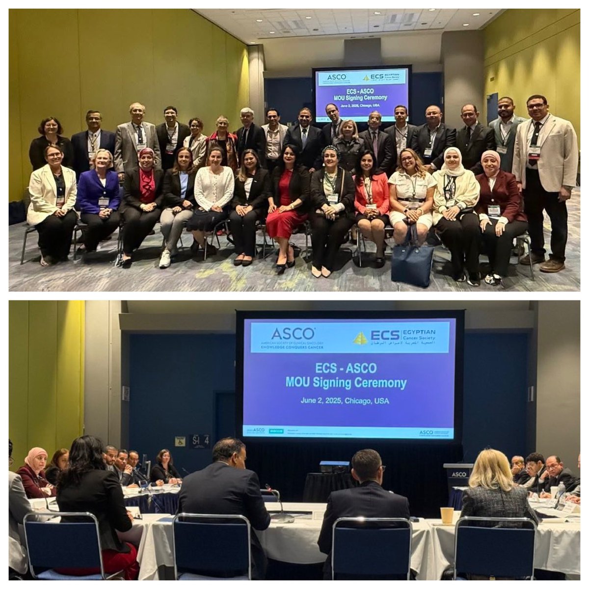 Signing of MOU between @asco and Egyptian Cancer Society at #asco25