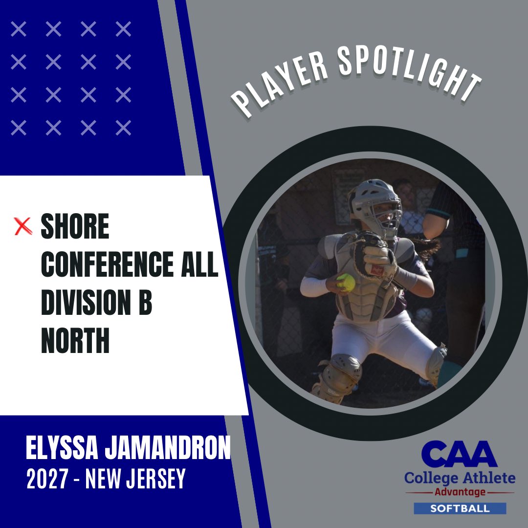 Coach Jennifer Turner (@caasoftballadv) on Twitter photo Player Spotlight 🥎🔥
Congratulations to Elyssa Jamandron (2027) on earning Shore conference all division B North 🔥🥎 <a href="/ElyssaJamandron/">Elyssa Jamandron 2027</a>
⬇️Profile⬇️
…jamandron.collegeathleteadvantage.com Player Spotlight 🥎🔥
Congratulations to Elyssa Jamandron (2027) on earning Shore conference all division B North 🔥🥎 <a href="/ElyssaJamandron/">Elyssa Jamandron 2027</a>
⬇️Profile⬇️
…jamandron.collegeathleteadvantage.com
