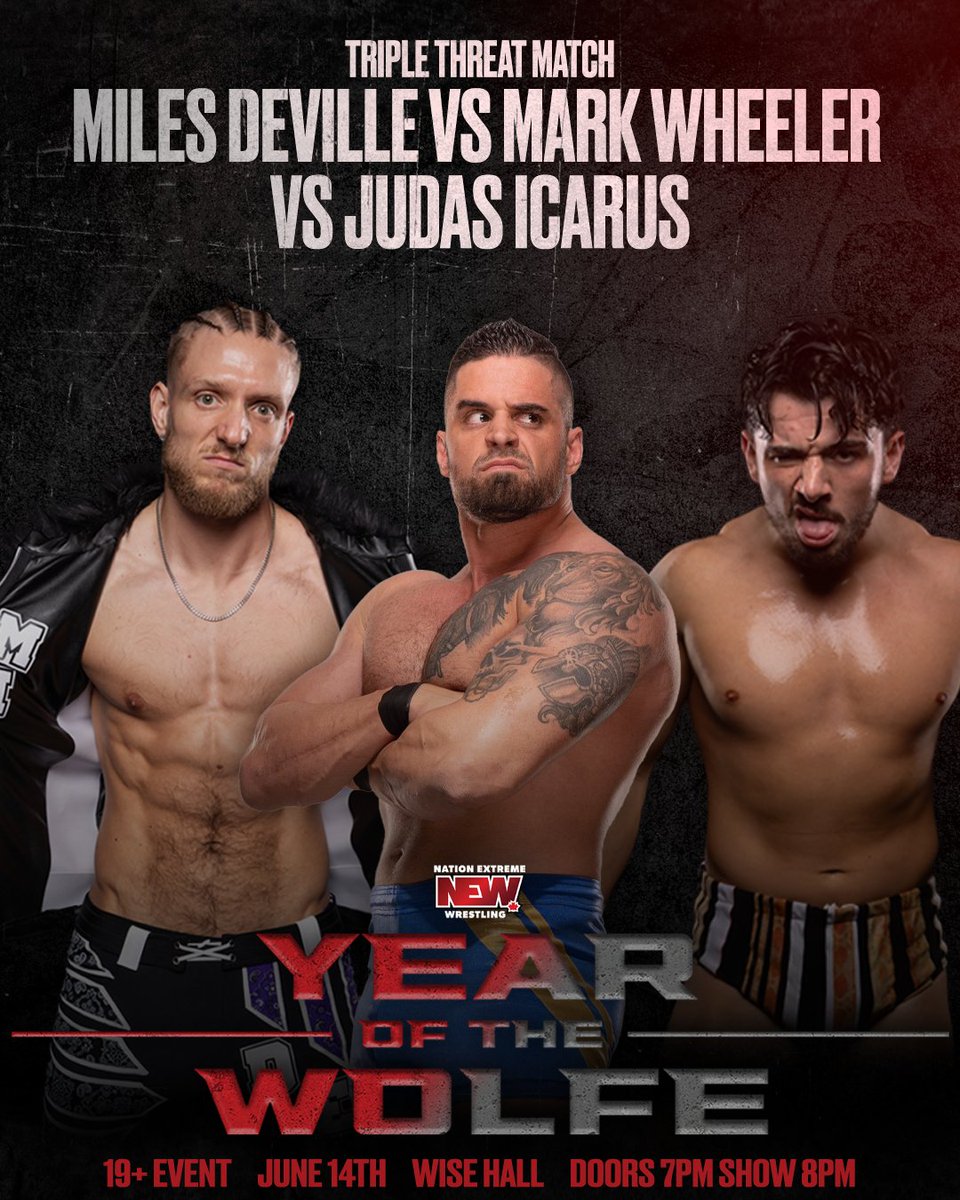 Nation Extreme Wrestling (@newwrestlinginc) on Twitter photo Sometimes you just take the most talented people you can find and throw them in a ring and see what happens. Who will reign supreme? <a href="/Miles_Deville/">Miles Deville</a> , <a href="/thejudasicarus/">Judas Icarus</a> or the returning <a href="/_MarkWheeler/">“Golden Gun” Mark Wheeler</a> ?? Sometimes you just take the most talented people you can find and throw them in a ring and see what happens. Who will reign supreme? <a href="/Miles_Deville/">Miles Deville</a> , <a href="/thejudasicarus/">Judas Icarus</a> or the returning <a href="/_MarkWheeler/">“Golden Gun” Mark Wheeler</a> ??