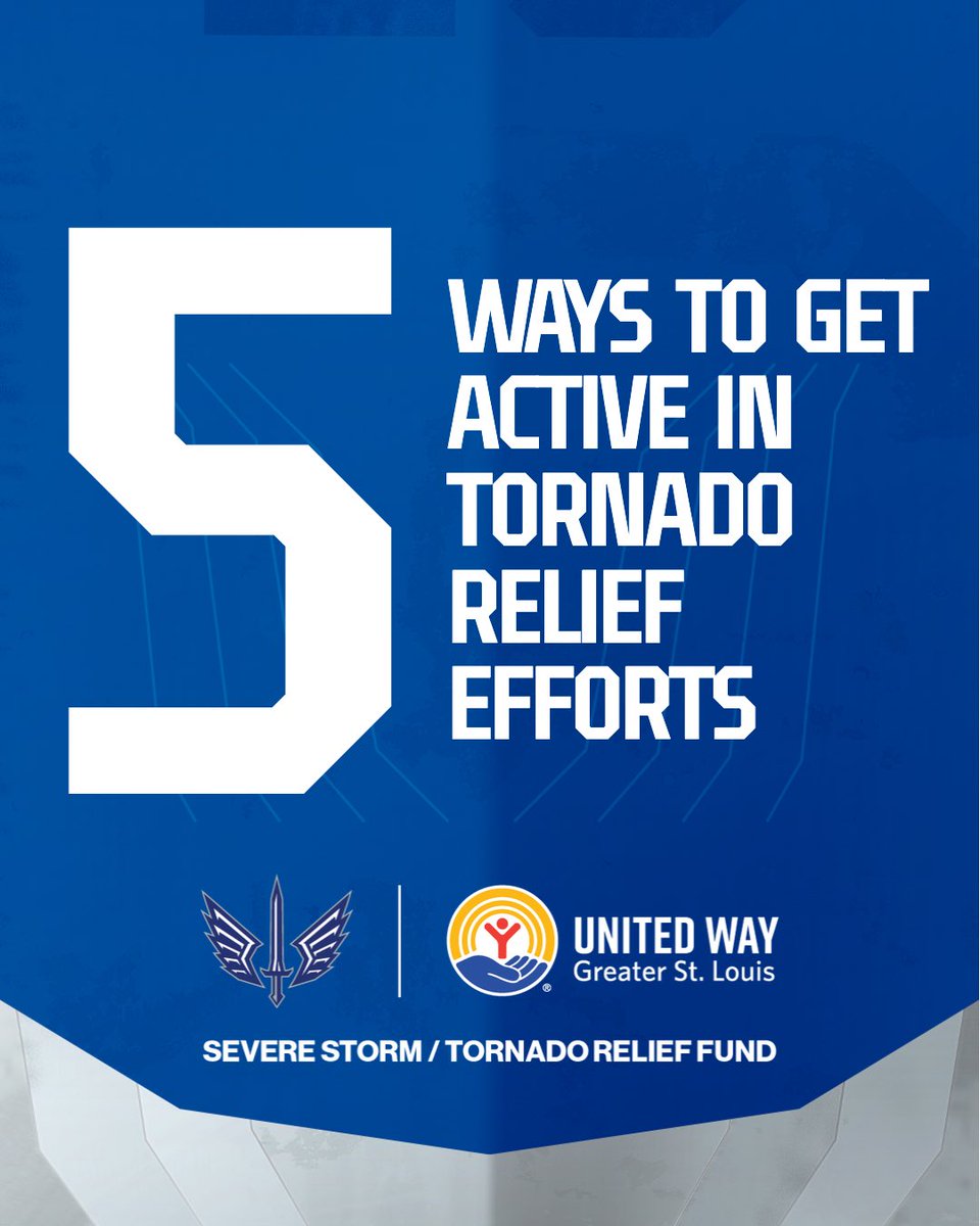 St. Louis Battlehawks (@xflbattlehawks) on Twitter photo 5 ways to hustle in support of battlehawks x <a href="/UnitedWaySTL/">United Way of Greater St. Louis</a> Severe Storm / Tornado Relief Fund
⬇️⬇️⬇️ 5 ways to hustle in support of battlehawks x <a href="/UnitedWaySTL/">United Way of Greater St. Louis</a> Severe Storm / Tornado Relief Fund
⬇️⬇️⬇️