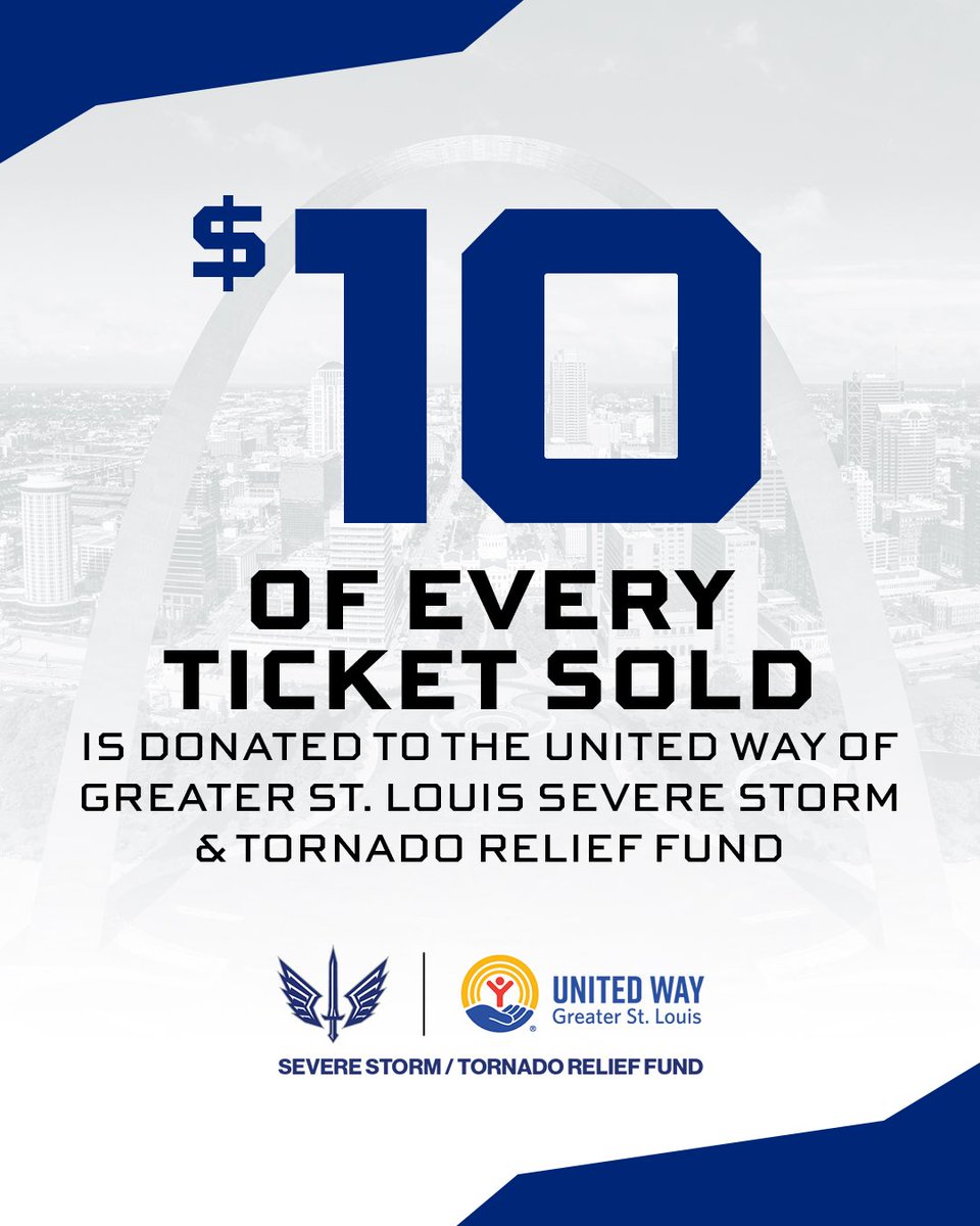 St. Louis Battlehawks (@xflbattlehawks) on Twitter photo buy xfl conference championship tix
- $10 from each ticket purchase is donated to the <a href="/UnitedWaySTL/">United Way of Greater St. Louis</a> severe storm / tornado relief fund
🔗 theufl.com/battlehawkstor… buy xfl conference championship tix
- $10 from each ticket purchase is donated to the <a href="/UnitedWaySTL/">United Way of Greater St. Louis</a> severe storm / tornado relief fund
🔗 theufl.com/battlehawkstor…