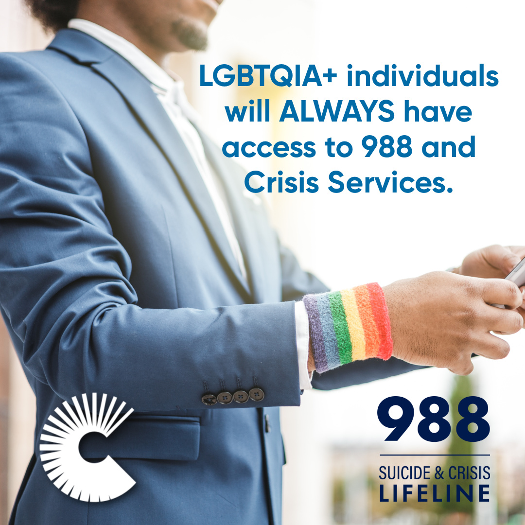 Crisis_Services's tweet photo. What’s the state of 988? 🤔
🌈 LGBTQIA+ individuals can always access support via the #988Lifeline or Crisis Services’ 24/7 Hotline: 716-834-3131.
#GetTheFacts #SpreadHopeNotFear https://t.co/7BUNazKFpp