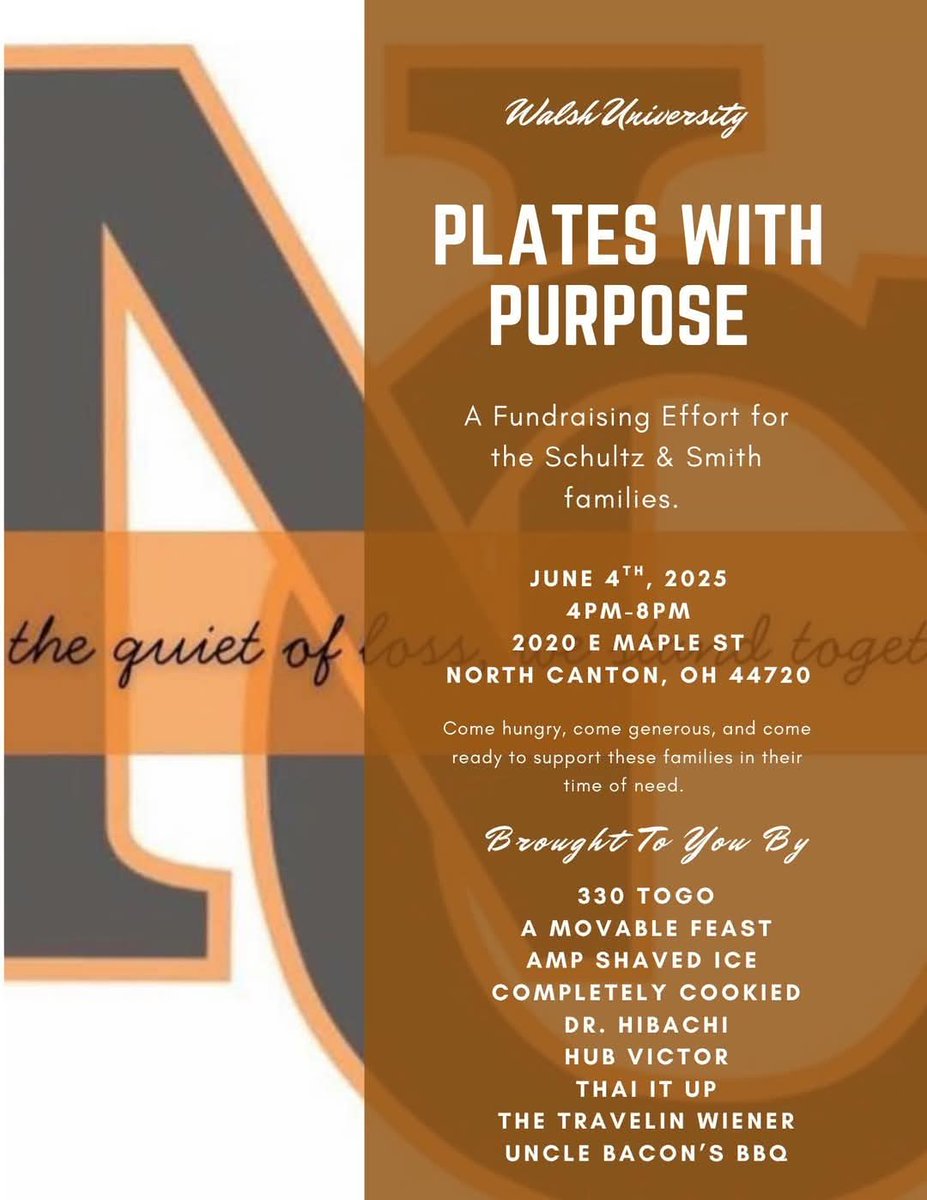 AM 1310 WDPN (@am1310wdpn) on Twitter photo If you can, come out to <a href="/WalshUniversity/">Walsh University</a> tomorrow between 4pm-8pm for The Plates with Purpose fundraiser. <a href="/UncleBaconsBBQ/">Uncle Bacon</a> <a href="/NorthCantonCham/">North Canton Chamber</a> <a href="/HooverHoops/">Hoover Hoops</a> <a href="/NorthCantonYMCA/">North Canton YMCA</a> <a href="/Green_Bulldogs/">Green Bulldogs</a> #ComingTogether #StarkCounty If you can, come out to <a href="/WalshUniversity/">Walsh University</a> tomorrow between 4pm-8pm for The Plates with Purpose fundraiser. <a href="/UncleBaconsBBQ/">Uncle Bacon</a> <a href="/NorthCantonCham/">North Canton Chamber</a> <a href="/HooverHoops/">Hoover Hoops</a> <a href="/NorthCantonYMCA/">North Canton YMCA</a> <a href="/Green_Bulldogs/">Green Bulldogs</a> #ComingTogether #StarkCounty