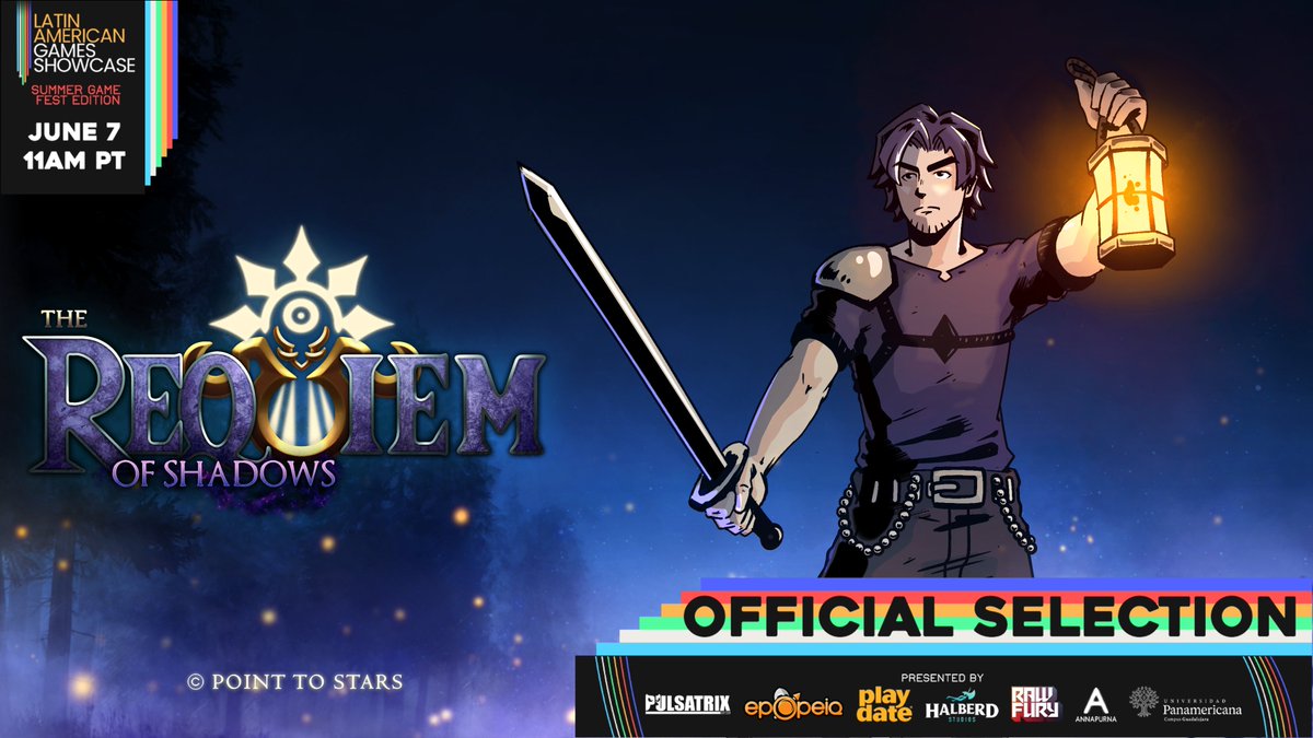 ZAntonio65 |⚔️ Dev de Requiem of Shadows 🎮 (@antonio65z) on Twitter photo I’m proud to announce that Requiem Of Shadows has been selected for this year’s <a href="/LAGShowcase/">Latin American Games Showcase @ Gamescom LATAM</a> at the <a href="/summergamefest/">Summer Game Fest</a>!
We’ll be revealing an exclusive trailer during the even alongside tons of amazing indie games.
📅 June 7th | 11 AM PT
Don’t miss it!
🎨 Art by: <a href="/Noise_artwork/">Noise_artwork</a> I’m proud to announce that Requiem Of Shadows has been selected for this year’s <a href="/LAGShowcase/">Latin American Games Showcase @ Gamescom LATAM</a> at the <a href="/summergamefest/">Summer Game Fest</a>!
We’ll be revealing an exclusive trailer during the even alongside tons of amazing indie games.
📅 June 7th | 11 AM PT
Don’t miss it!
🎨 Art by: <a href="/Noise_artwork/">Noise_artwork</a>