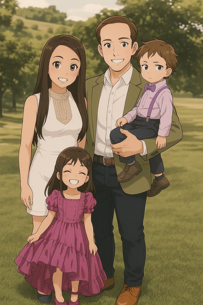 Good night X! 

This is an anime portrait of
Our family :) Hope y’all have a great night! 

#tuesdayvibe #tuesdaynight
