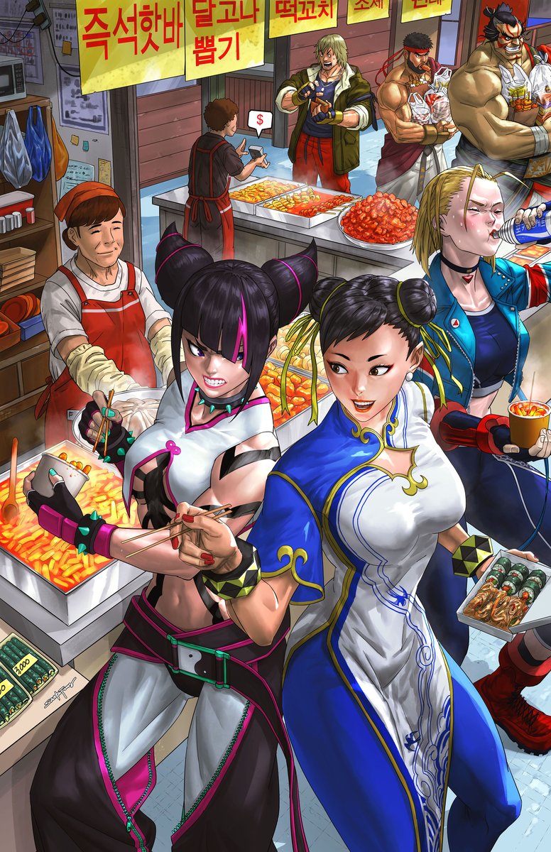 FungKinChew's tweet image. Sketch &amp;gt; Final .  Street Fighters x Street Food