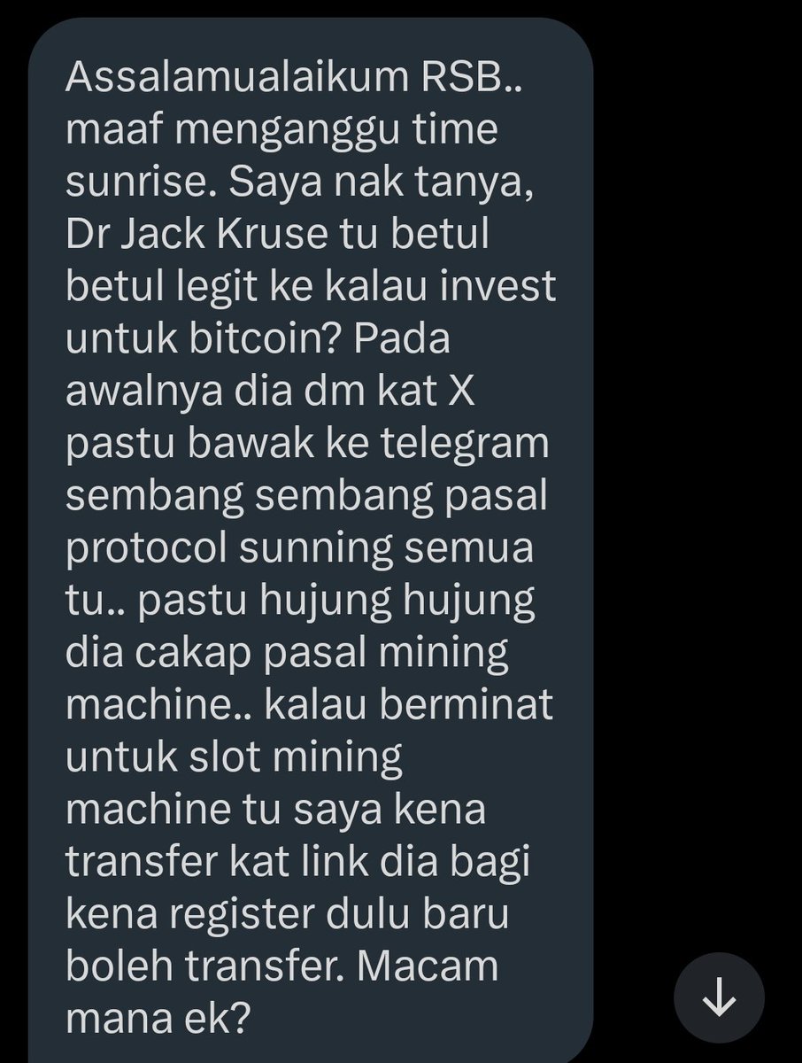 Assalamualaikum RSB, Sorry for disturbing you during sunrise time. I wanted  to ask— Is Dr. Jack Kruse really legit when it comes to investing in Bitcoin?  At first, he DMed me on