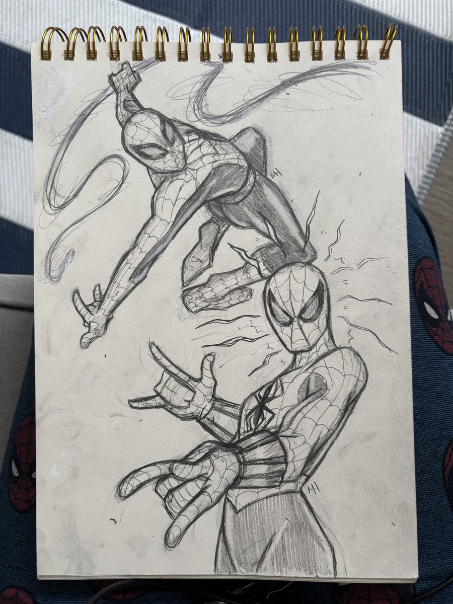 Spider-Man sketch while I'm on vacation because I'm autistic or something, image size:900x1200