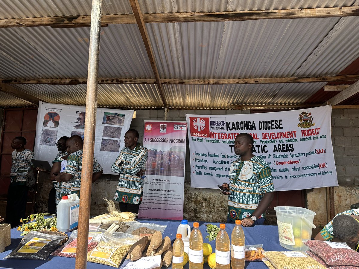 CadecomMalawi's tweet photo. Caritas partners led by Bishop Chaima took time to appreciate pavilions showcasing Caritas ‘ impactful work accross Malawi

# day 1Jubilee2025 https://t.co/TxZA8hJQoL