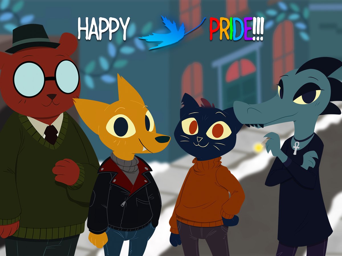 A very happy Pride Month to everyone from our favorite pansexual cat, gay coyote (wolf? fox?) and bear couple, and supportive ally croc!!

It's important, especially these days, to celebrate our diversity and and stand up for those who need it!