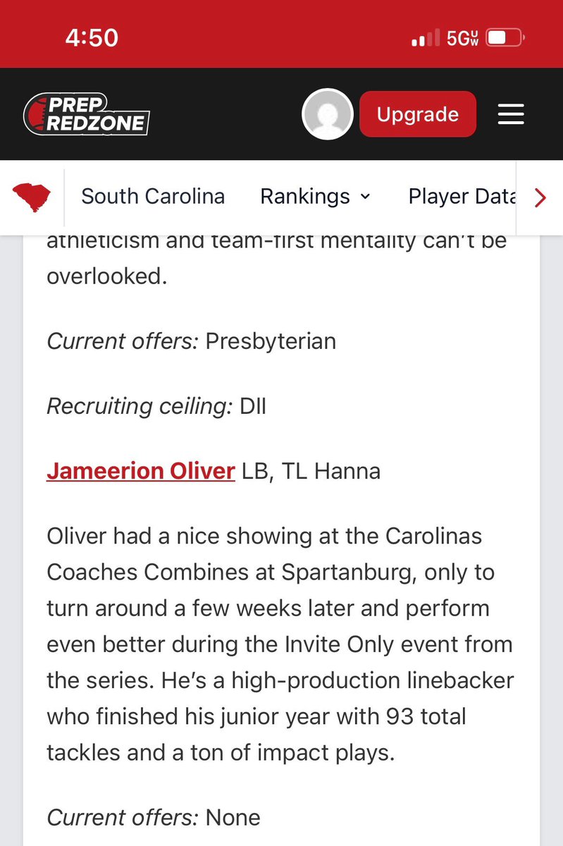 Jameerion Oliver (@jameerionoliver) on Twitter photo Thank you <a href="/PrepRedzoneSC/">Prep Redzone South Carolina</a> for the write up!
Check me out coaches!
<a href="/CoachGarrettH/">Garrett Hochstetler</a> <a href="/CoachJasonTone/">Coach Tone</a> <a href="/TLH_Football/">TL Hanna Football</a> <a href="/iguerin/">Ian Guerin</a>
hudl.com/v/2Qsar4 Thank you <a href="/PrepRedzoneSC/">Prep Redzone South Carolina</a> for the write up!
Check me out coaches!
<a href="/CoachGarrettH/">Garrett Hochstetler</a> <a href="/CoachJasonTone/">Coach Tone</a> <a href="/TLH_Football/">TL Hanna Football</a> <a href="/iguerin/">Ian Guerin</a>
hudl.com/v/2Qsar4