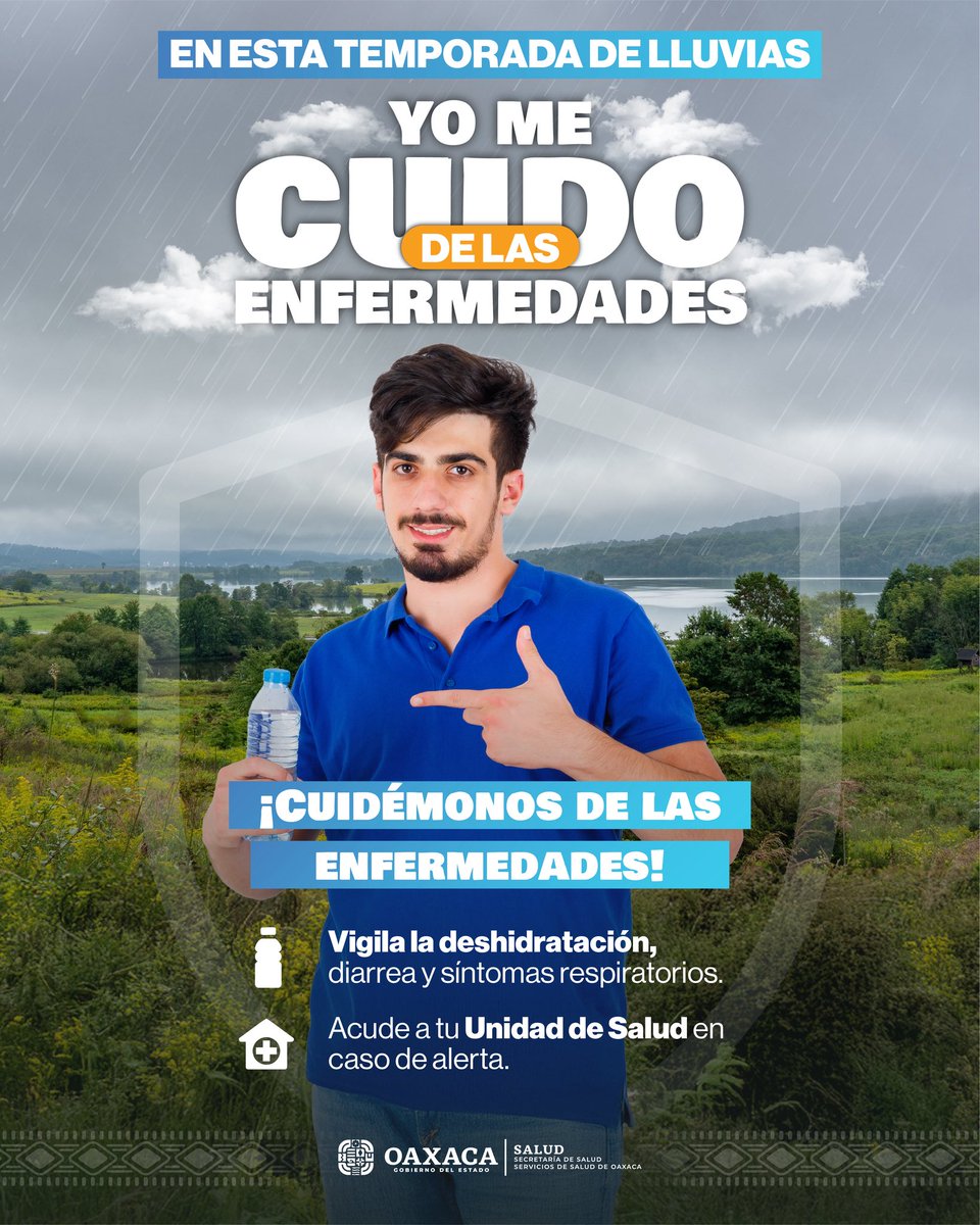 🌧️💧 ¡CUIDADO EN TEMPORADA DE LLUVIAS!
Con la llegada de las lluvias, también aumenta el riesgo de enfermedades diarreicas.

La contaminación del agua, los alimentos y la proliferación de insectos pueden afectar tu salud y la de tu familia.
🔎 ¡Prevenir está en tus manos!