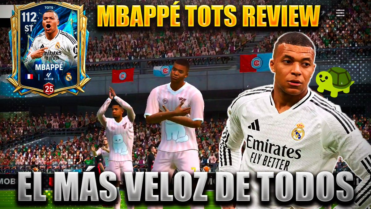 Ya está subida mi nueva review, esta vez probando a uno de los delanteros más veloces de todo el juego🔝⚡

La tortuga ninja Mbappé 🐢

Video:youtu.be/Q3xlollcA_8?si…

Vayan a ver el video y dejar su like a ese pedazo de delantero que es uno de los mejores del juego👍
