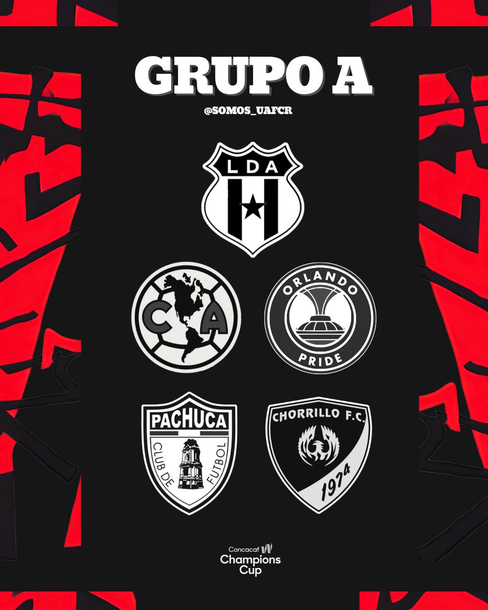 ¡¡ALAJUELENSE EN EL GRUPO A!! 🦁❤️🖤🇨🇷 

Los rivales son:

Club América (México)
Orlando Pride (Estados Unidos) 
Pachuca (México)
Chorrillo FC (Panamá)