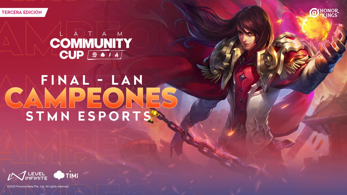 🏅¡Campeones Cuarta Edición Norte!🏅

El equipo de STMN Esports se llevo la victoria en la gran final del día de ayer contra SF Gaming. Ambos ganaron premios en fichas del juego y efectivo!

🗓️No te pierdas la próxima
👉discord.gg/SKQQpNJyKm
#HonorofKings #HOK #HOKCommunityCup