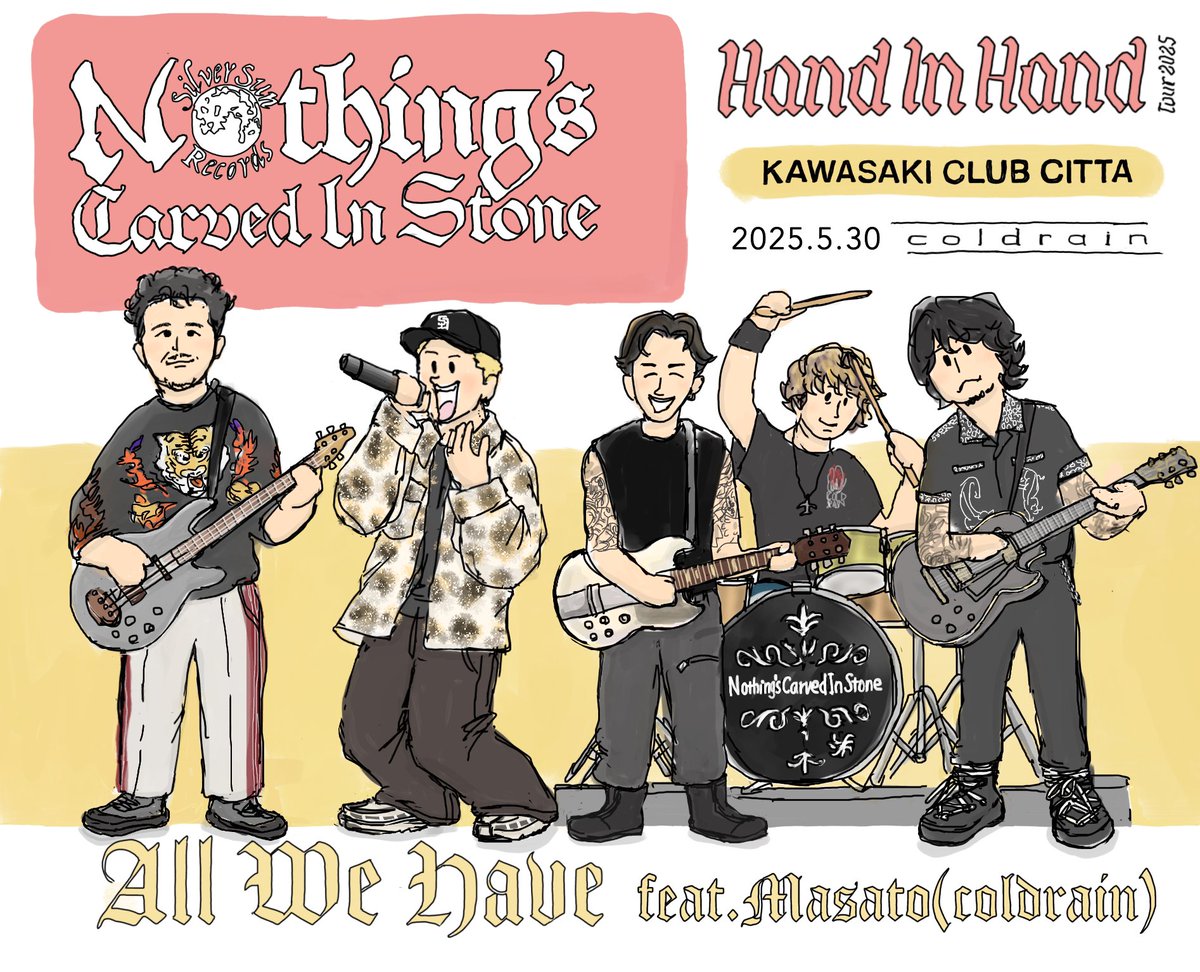 chiyu_CR's tweet photo. Nothing's Carved In Stone
All We Have feat.Masato(coldrain)
Hand In Hand Tour 2025
5.30 Kawasaki CLUB CITTA
w/coldrain
#NCIS
#ナッシングス
#AllWeHave
#coldrain
#Masato https://t.co/nGdPL2nzyp