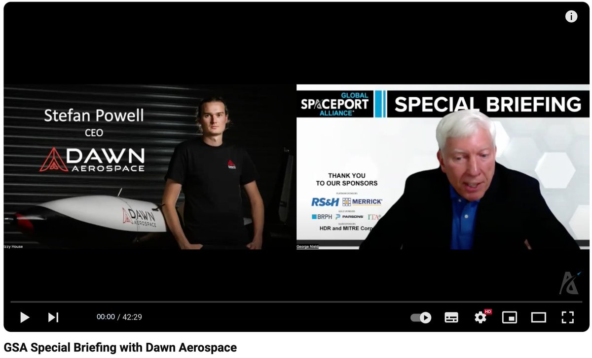 Great to have none other than <a href="/DrGeorgeNield/">Dr. George C. Nield</a>  hosting a briefing following the announcement of the Aurora Spaceplane sales.

And a huge thank you to the members of the Global Spaceport Alliance who joined!

🎥 Link to full briefing: youtu.be/TL3kwKuw8NQ?si…