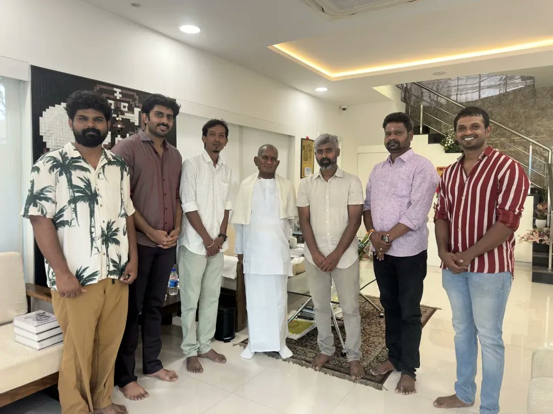 SHRI KRISH PICTURES (@skpoffl) on Twitter photo An unforgettable moment for Team #Manidhargal as we met the Maestro <a href="/ilaiyaraaja/">Ilaiyaraaja</a> sir. His blessings and words of encouragement mean the world to us.
<a href="/studiomovturtle/">MOVING TURTLE</a> <a href="/SKPOffl/">SHRI KRISH PICTURES</a>
<a href="/NomandPrasad/">Rajendra Prasad</a> @naveenk907
<a href="/Raam_Indhra_/">Raam Indhra</a> An unforgettable moment for Team #Manidhargal as we met the Maestro <a href="/ilaiyaraaja/">Ilaiyaraaja</a> sir. His blessings and words of encouragement mean the world to us.
<a href="/studiomovturtle/">MOVING TURTLE</a> <a href="/SKPOffl/">SHRI KRISH PICTURES</a>
<a href="/NomandPrasad/">Rajendra Prasad</a> @naveenk907
<a href="/Raam_Indhra_/">Raam Indhra</a>