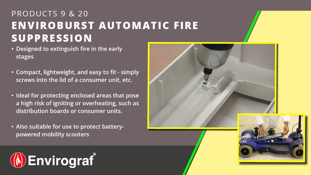 Protect enclosed areas, eg distribution boards/consumer units from fire, #EnviroBurst is a sealed thermoplastic tube that will release a liquid extinguishant into the heart of the fire.  Lengths 150 to 1000mm, the tube is simple to fit. tinyurl.com/5n8p5285
#FireSafety