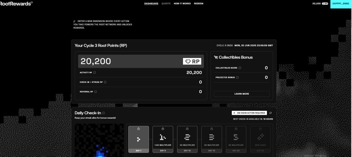 Thien Thien (@thienthien1305) on Twitter photo Mọi người ai có #GalxePassport thì vào nhận 20,000 #RP (Root Points) của dự án <a href="/TheRootNetwork/">The Root Network</a> này.
Thời hạn đến hết ngày 31/07/2025
➥ Cách tham gia và nhận thưởng #RootRewards:
rewards.therootnetwork.com
+ Kết nối dùng cùng ví EVM đã liên kết với Galxe Passport. Mọi người ai có #GalxePassport thì vào nhận 20,000 #RP (Root Points) của dự án <a href="/TheRootNetwork/">The Root Network</a> này.
Thời hạn đến hết ngày 31/07/2025
➥ Cách tham gia và nhận thưởng #RootRewards:
rewards.therootnetwork.com
+ Kết nối dùng cùng ví EVM đã liên kết với Galxe Passport.