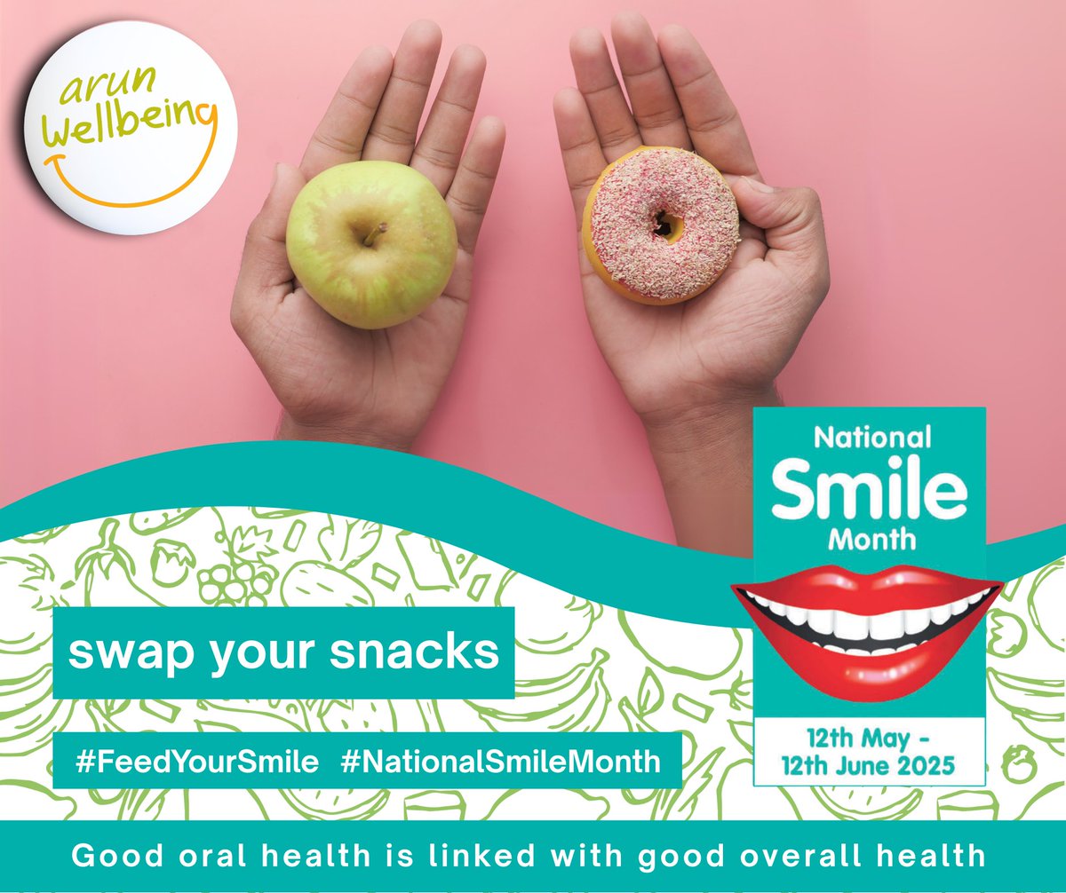 #FeedYourSmile for good oral heath as well as overall health!

For FREE local support with healthy eating contact us:
arunwellbeing.org.uk

dentalhealth.org/best-foods-for…