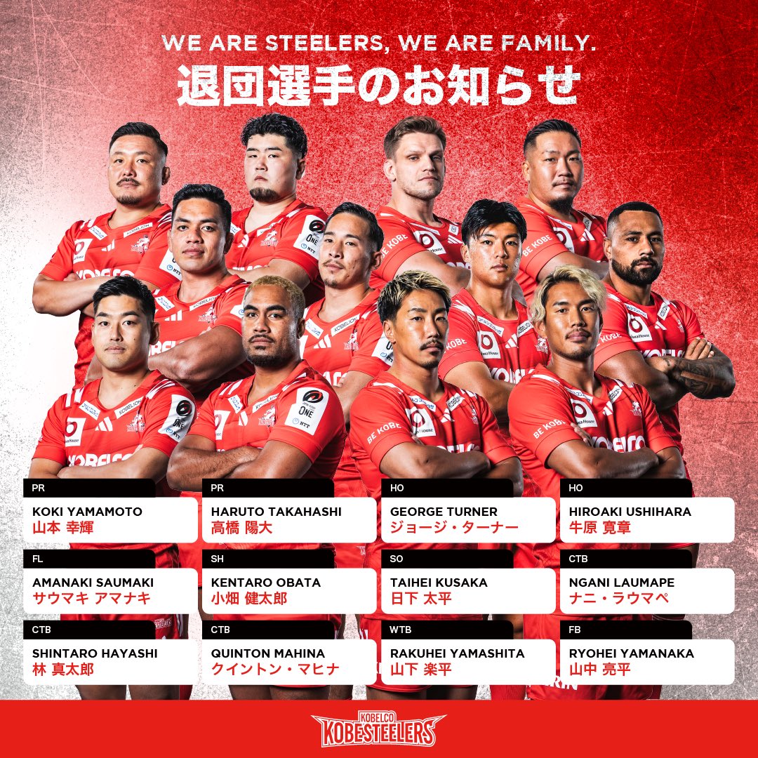 神戸製鋼コベルコスティーラーズ選手カード コベルコ神戸スティーラーズ KOBELCO KOBE STEELERS