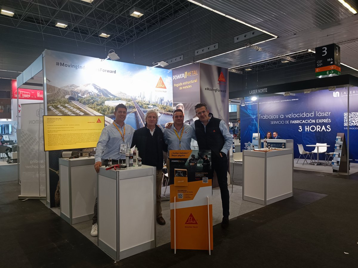 danielferca's tweet image. ✅ ¡Gran primer día en +INDUSTRY @BEC_Bilbao !
Gracias a quienes pasasteis por el stand 3 / E-28 a compartir vuestros proyectos con adhesivos estructurales y procesos de powder coating.
👏 Gracias equipo @SikaSpain  por hacerlo posible.
linkedin.com/posts/danielfe… #Power2Metal