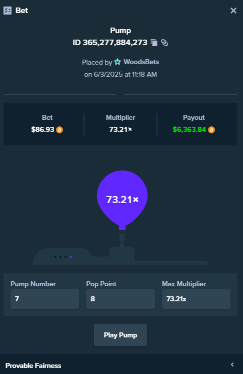 $86 to $6,363 on pump..

RT + Drop <a href="/Stake/">Stake.com</a> username for a tip 👇