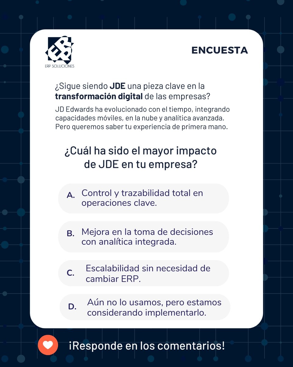 erpsolmex's tweet photo. 💬 Cuéntanos tu experiencia en los comentarios:
👀 Estaremos compartiendo casos reales de empresas que han modernizado sus procesos con #JDE y tecnologías complementarias.

#ERP #JDEdwards #TransformaciónDigital #TecnologíaEmpresarial #Automatización #CloudERP https://t.co/CvwJTj9ZGC