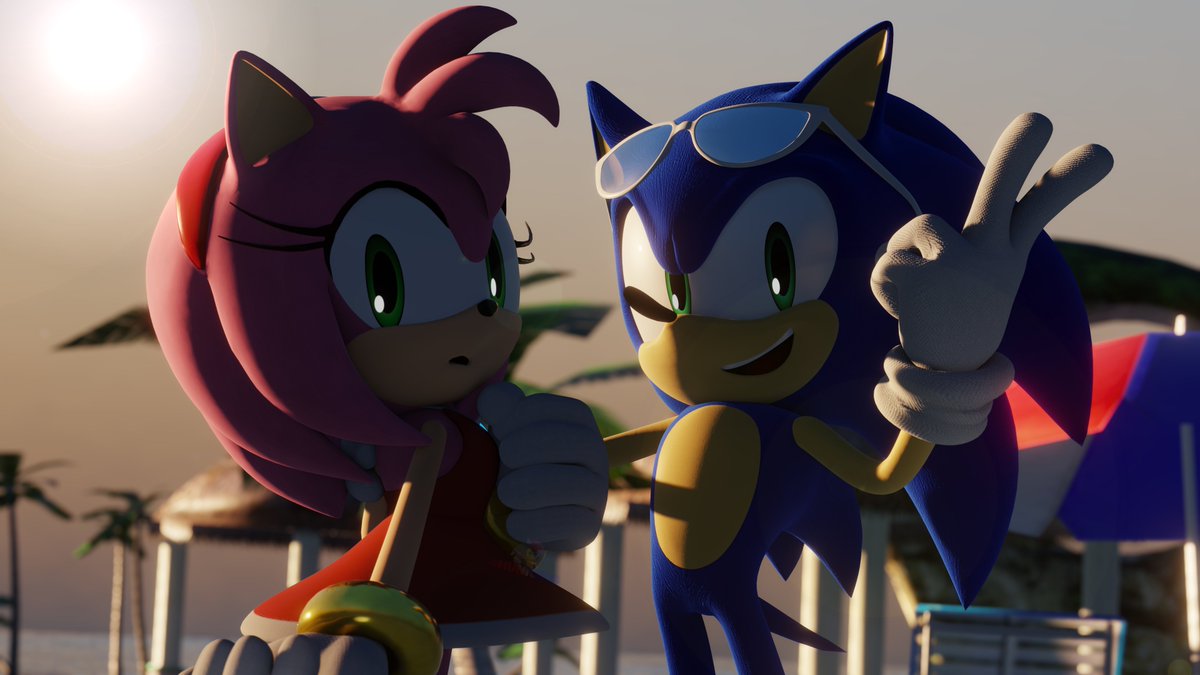 Summer's almost here! Here's a cute date picture with Sonic and Amy