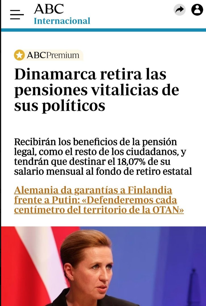 🇩🇰DINAMARCA retira las pensiones vitalicias de sus políticos

Recibirán los beneficios de la pensión legal, como el resto de los ciudadanos.