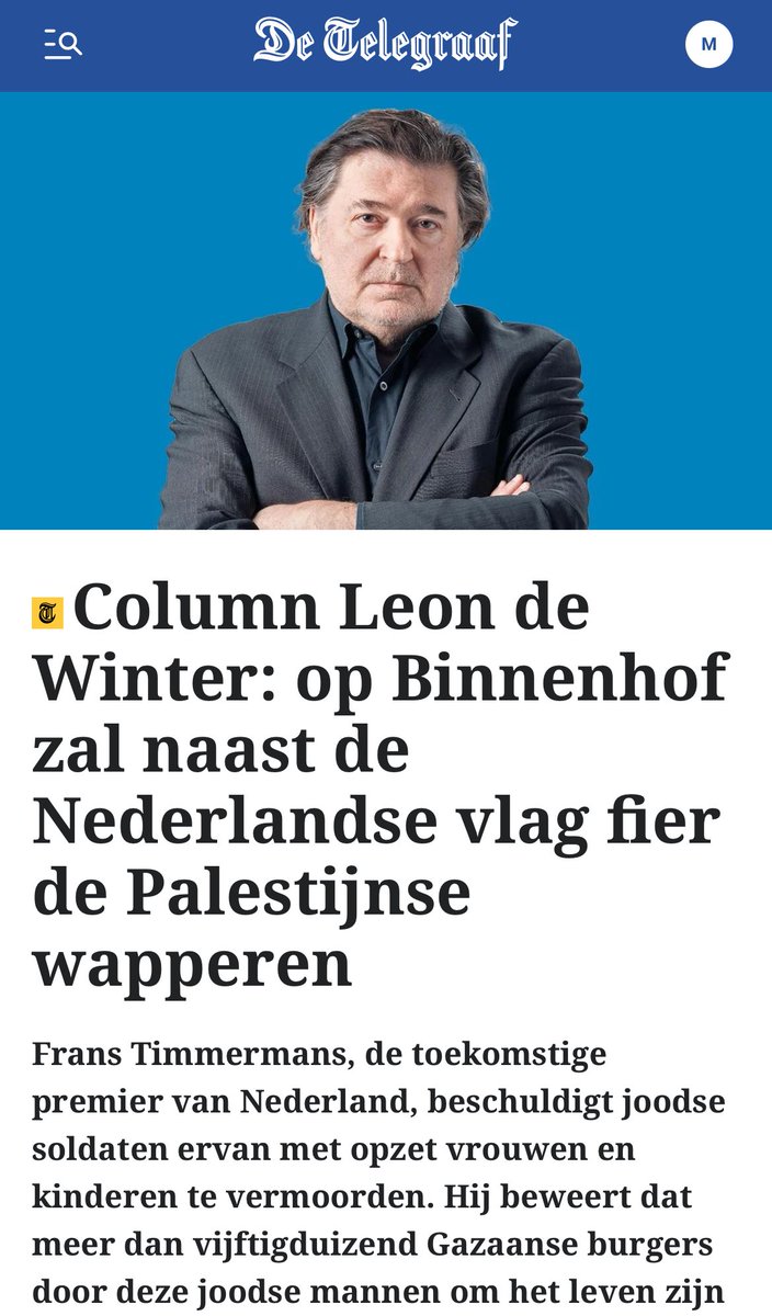 Hele nacht wakker gelegen van de huiveringwekkende eerste 7 woorden van <a href="/leondewinter/">Leon de Winter</a> [terwijl ik ze nu pas lees] telegraaf.nl/opinie/column-…