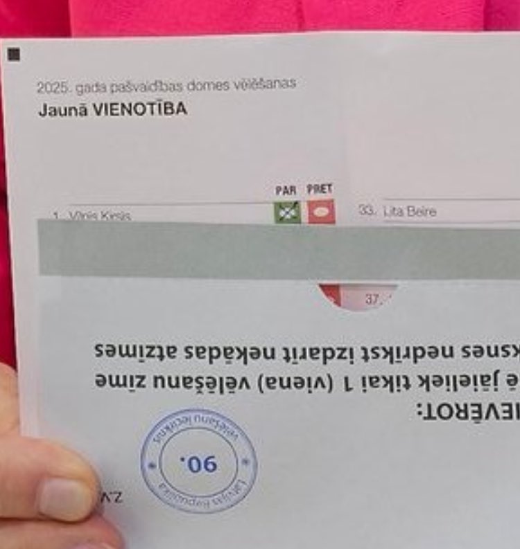 Kā tur īsti ir? CVK saka ka jaaizkrāso lauciņi. Sandra pārvelk krustu pāri. Varbūt tiešām pēdējais laiks kaut ko ar Izglītības nozari Latvijā darīt? 
Piedāvāju opciju, ja vairāk kā 10% vēlēšanu biļeteni ir nepareizi aizpildīti, tad vēlēšanas pasludina par nenotikušām.