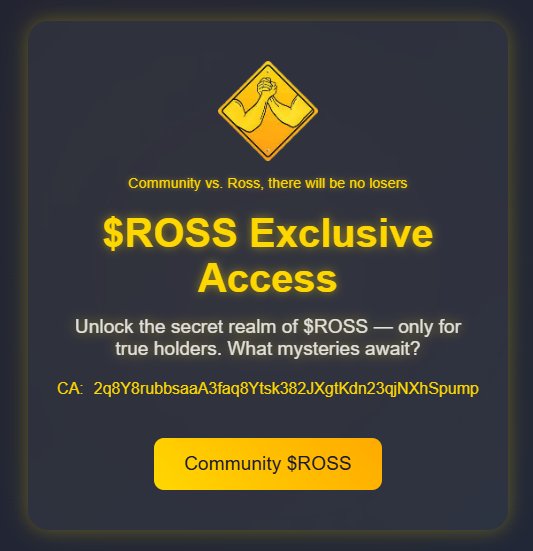 ttyrqa's tweet image. Hey, crypto fam and freedom fighters!  

We’re calling on Ross and everyone watching the $ROSS journey! We need a clear decision: acceptance or denial of the $ROSS coin. Absolutely any outcome works for us, but silence is out of place here. Ross, you must free the community and…