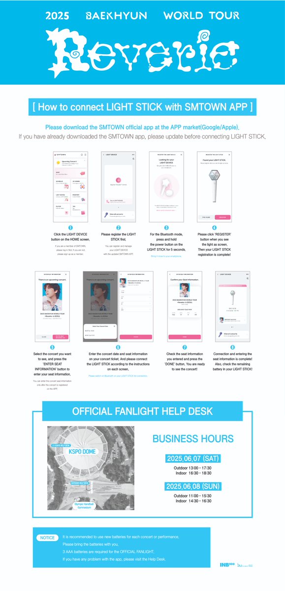 📢 [안내] 2025 BAEKHYUN WORLD TOUR &lt;Reverie&gt; 응원봉 연동 안내 (+ENG)

📎 weverse.io/baekhyun/notic…

#BAEKHYUN #백현 
#Reverie #ReverieTour #ReverieSEOUL