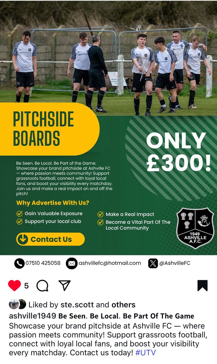 Get your company noticed each week and help out a grassroots club