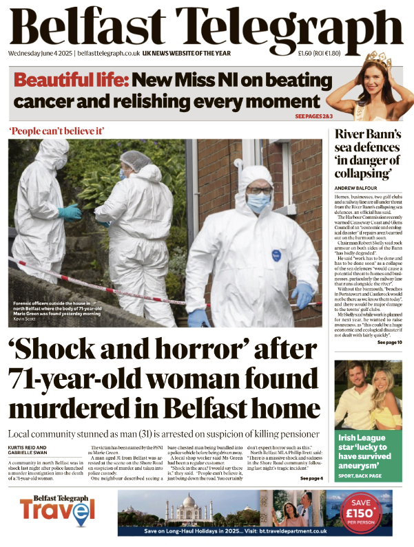 Morning, readers.

Here's the front page of today's Belfast Telegraph 📰

Stick with us for all your breaking news.

tinyurl.com/ysww4cj6