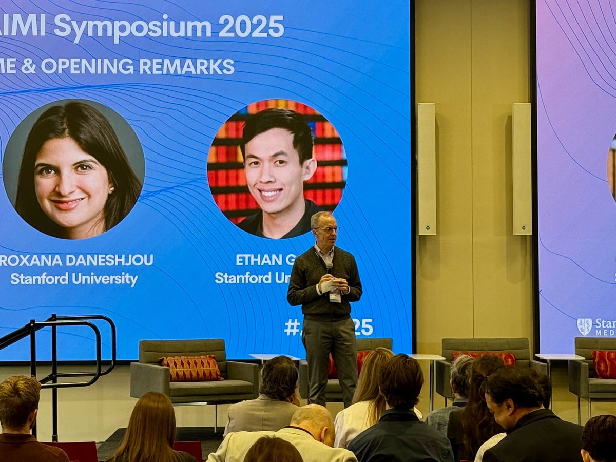 StanfordAIMI's tweet photo. What an incredible day at AIMI Symposium 2025! Tomorrow: AIMI Pediatric Symposium + AI in Medical Education Symposium. Join us! https://t.co/DhBHxr3GvX #AIMI25 #StanfordHealthAIWeek https://t.co/K6f1oW0fxp