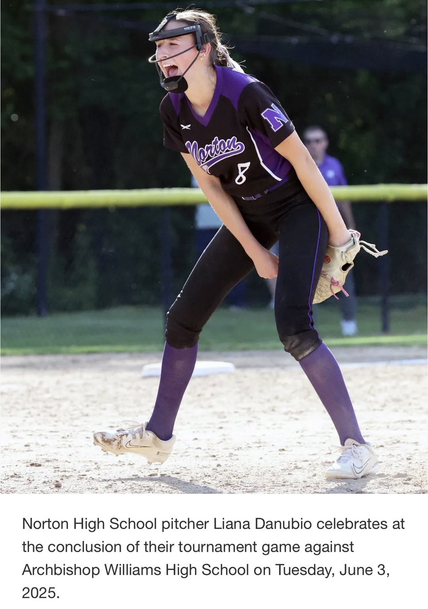 Liana Danubio ⚾︎ (@lianad2026) on Twitter photo Today <a href="/NortonLancerSB/">Norton High School Softball</a> won 7-0 over Archbishop Williams to qualify for the Elite 8!! I went 2/4 at the plate w/ 10K's.
I was also named a TVL Small All-Star and MVP! This is a huge honor and I couldn't have done it without my team 💜
<a href="/NEUnity18u/">NE Unity 18u RI</a> Today <a href="/NortonLancerSB/">Norton High School Softball</a> won 7-0 over Archbishop Williams to qualify for the Elite 8!! I went 2/4 at the plate w/ 10K's.
I was also named a TVL Small All-Star and MVP! This is a huge honor and I couldn't have done it without my team 💜
<a href="/NEUnity18u/">NE Unity 18u RI</a>