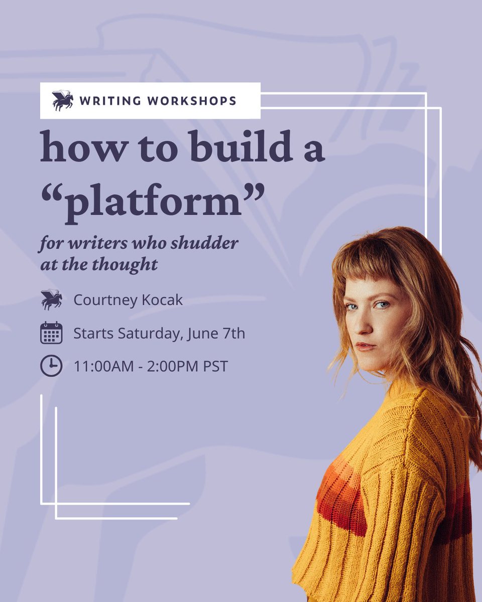 The word “platform” used to make me want to walk into the ocean. 🌊

But book deals are BYOP: Bring Your Own Platform.

So I learned to build one in spite of myself. (And now sort of love it?!)

Saturday I'm teaching you how!

Sign up via <a href="/WritingWorkshps/">WritingWorkshops.com</a>: writingworkshops.com/products/how-t…