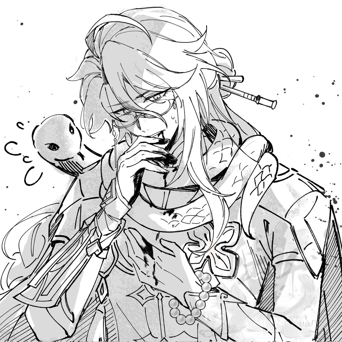 #Baizhu #白术 
长生…是否当真那么遥不可及？
按理来说应当心疼…但脑子里只剩下这个白大夫好涩了（背手离去）