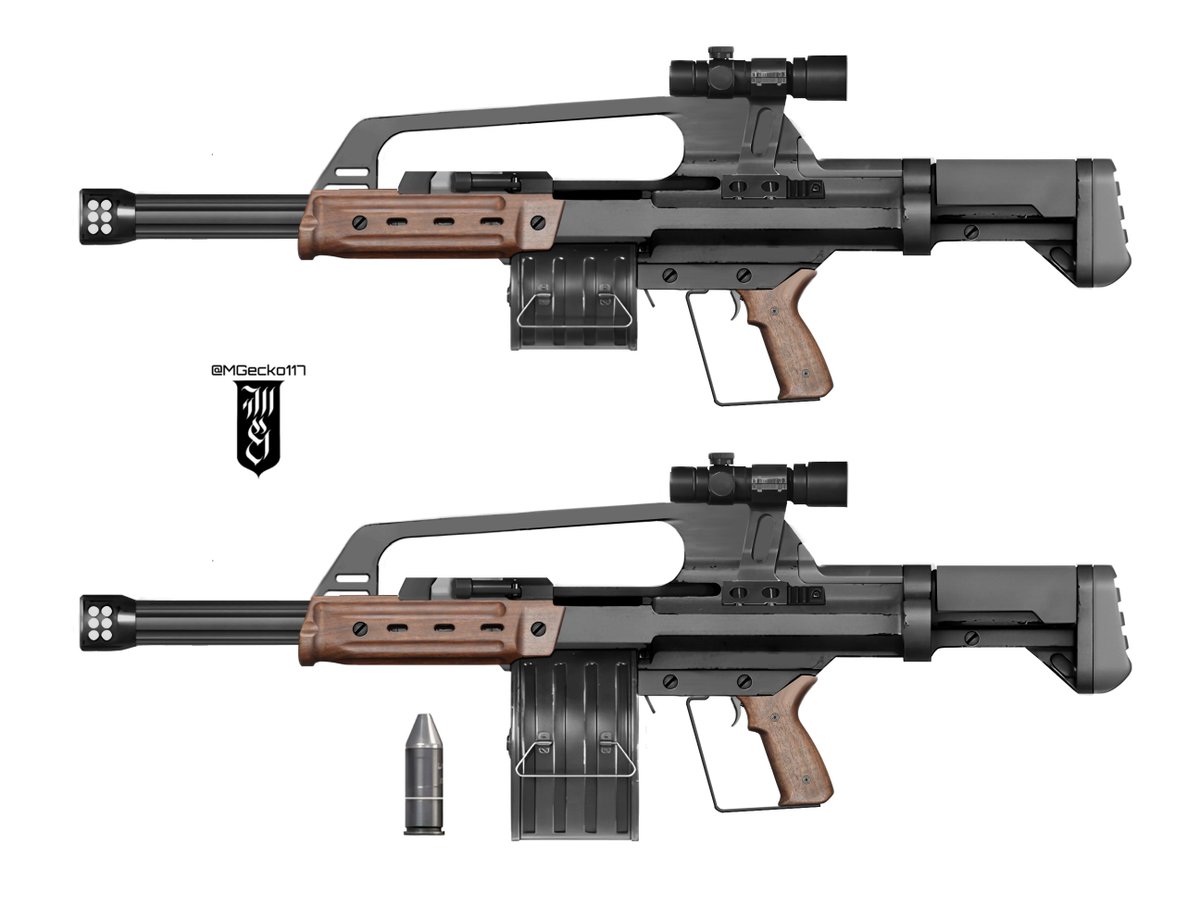 QLU-73 35mm automatic grenade launcher, concept for a Fallout New Vegas mod
