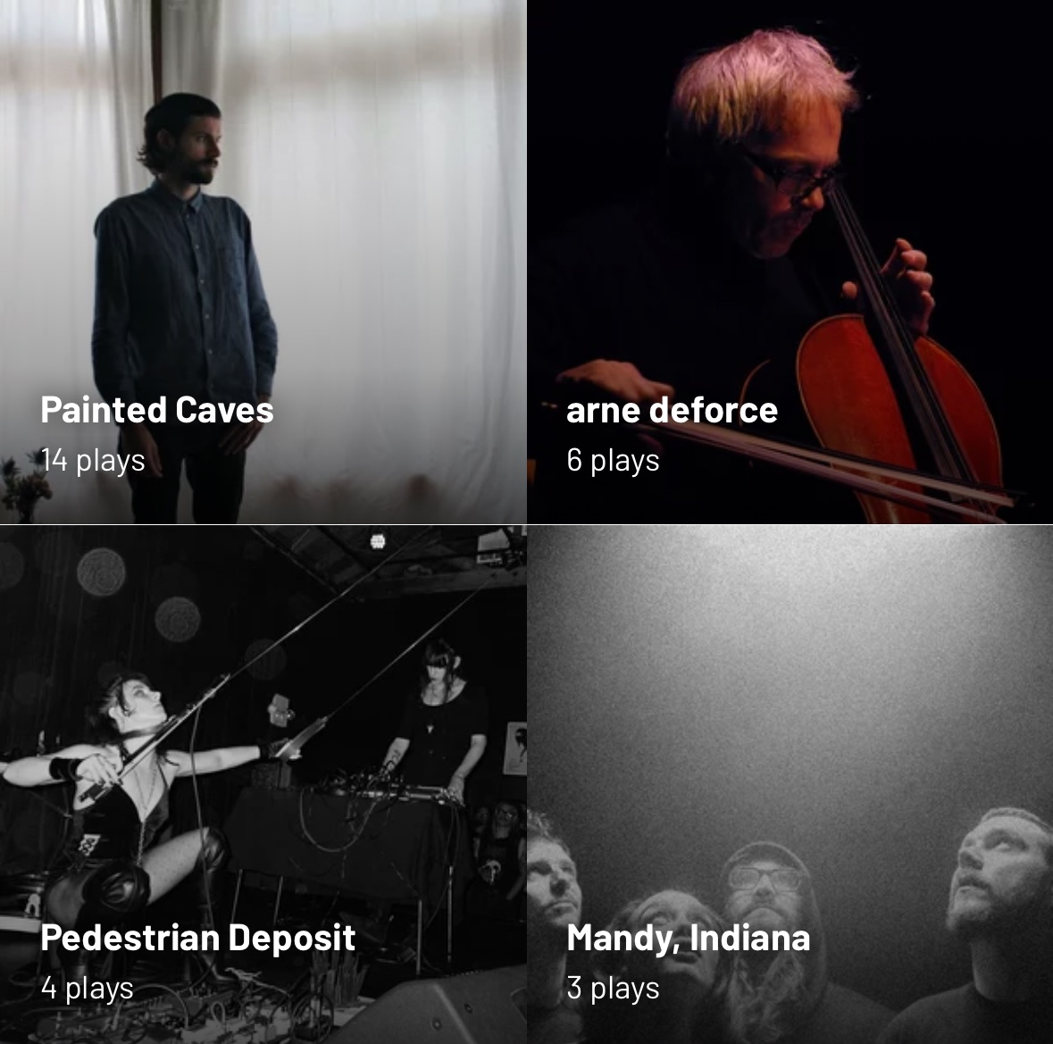 very unintentional but i love how they all look up to arne deforce the real king of avant garde cellist