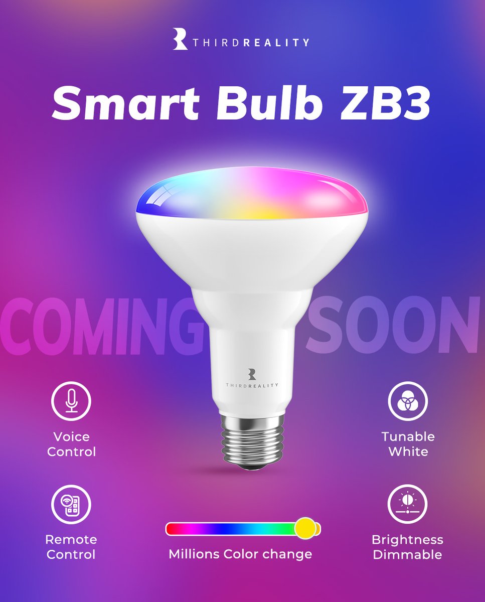ThirdRealityInc's tweet image. Revealed! Smart Bulb ZB3 #comingsoon #zigbee #SmartBulb #BR30 #E26