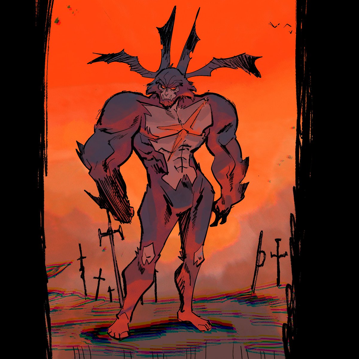 ianlaser's tweet image. A Devil Ape for your eye ballz. Drawn in procreate #illustration #cartoon #art