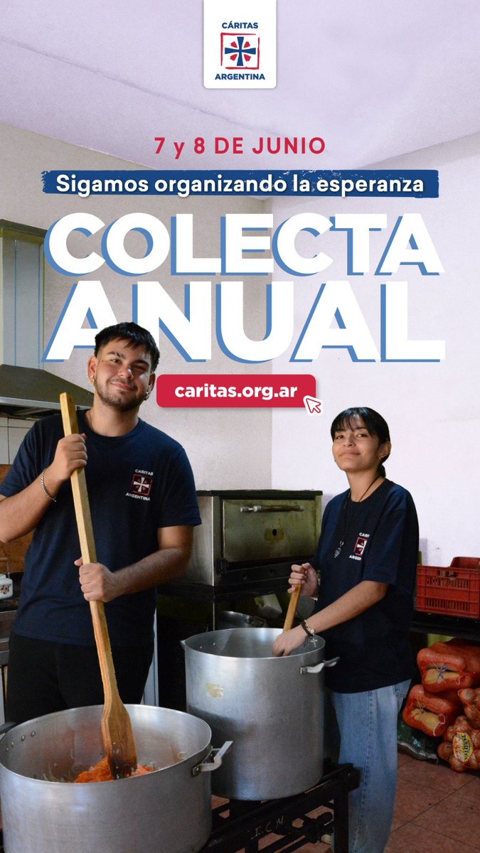Padre Máximo (@ceavocero) on Twitter photo El compromiso solidario de miles de voluntarios, jóvenes y adultos, darán vida a la Colecta de este año. Su entusiasmo y alegría renuevan nuestra esperanza de construir juntos una sociedad que nos incluya a todos.
<a href="/CaritasAR/">Cáritas Argentina</a> El compromiso solidario de miles de voluntarios, jóvenes y adultos, darán vida a la Colecta de este año. Su entusiasmo y alegría renuevan nuestra esperanza de construir juntos una sociedad que nos incluya a todos.
<a href="/CaritasAR/">Cáritas Argentina</a>