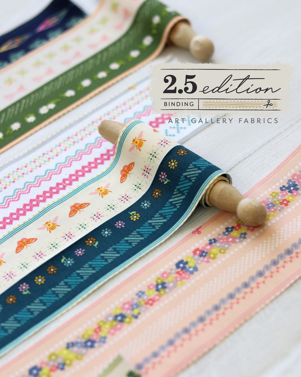 ArtGalleryFab's tweet photo. Cut ✂️ Fold ✨ Bind 🧵 and… LOVE 😍 Our 2.5 Edition Binding are pre-marked 2.5” strip designs (sold by the yard) and ready to cut, fold, and stitch into your favorite binding design.
https://t.co/DCH0d7V5Kp
#ArtGalleryFabrics #QuiltBinding #SewingTips https://t.co/CeSIDgKPjZ