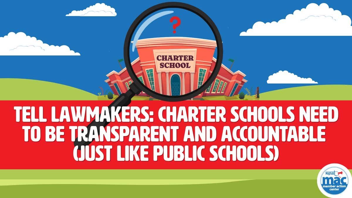 It’s time to hold corporate charters accountable.  Tell Lawmakers: Charter Schools Need to be Transparent and Accountable (Just Like Public Schools).  Click the link to learn how you can take action now!
mac.nysut.org/action/957