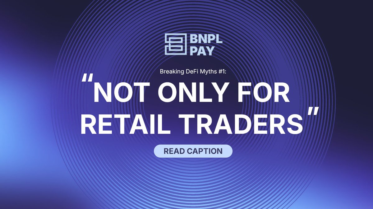 bnplpay's tweet image. ✅ Reality: BNPL Pay is built for institutional lenders. Think business borrowers, real-world credit, and steady returns.

#DeFi #BNPL #Fintech